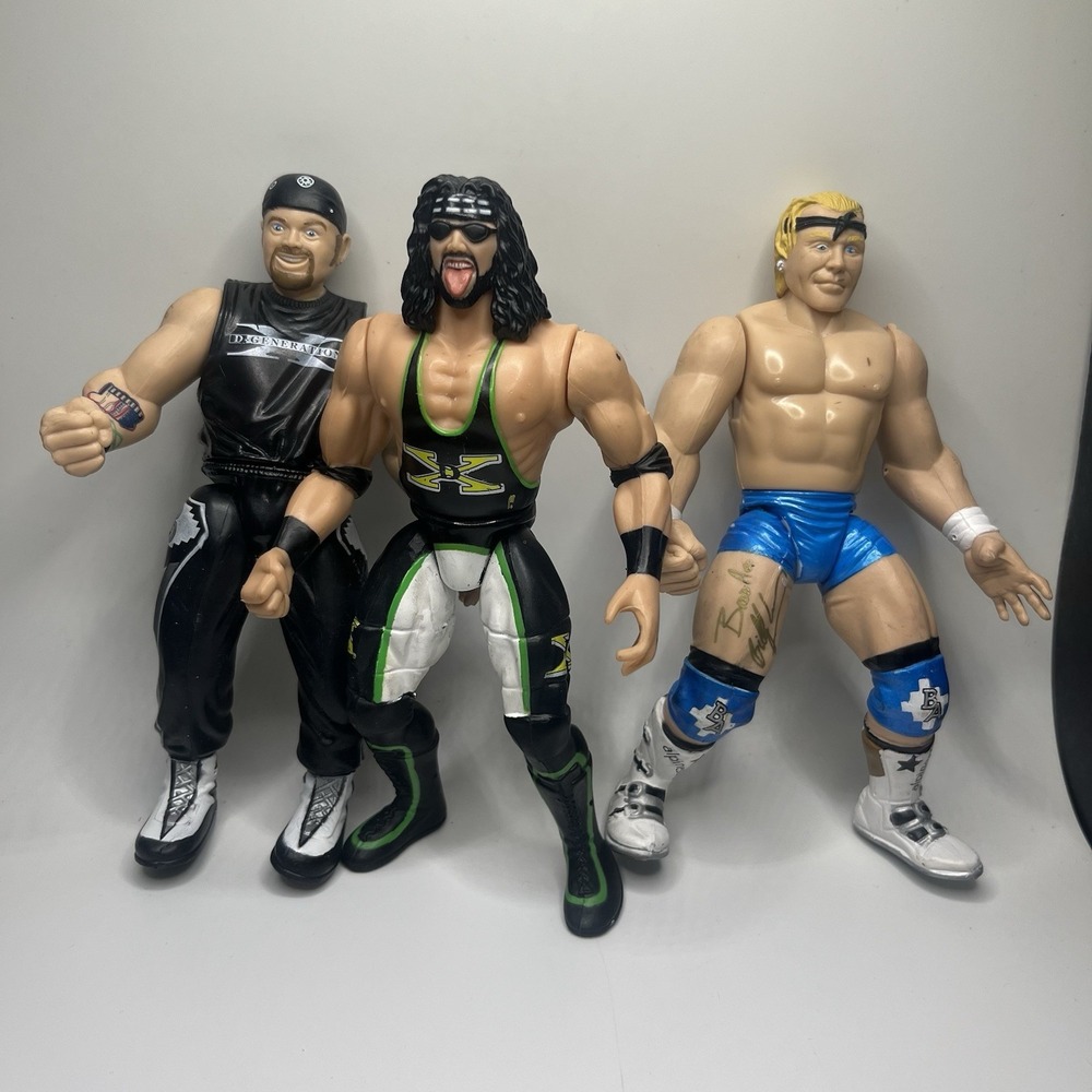 Lot of 3 WWF Jakks Pacific DX Wrestling Figures 98/99 Road Dogg XPac Billy Gunn